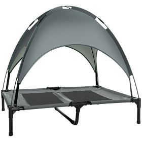 Elevated Dog Bed with Removable Canopy, Outdoor Dog Cot with UV Protection Canopy Shade, 36 inch Large Pet Bed for Camping, Gray Elevated Dog Bed with Removable Canopy, Outdoor Dog Cot with UV Protection Canopy Shade, 36 inch Large Pet Bed for Camping, Gray